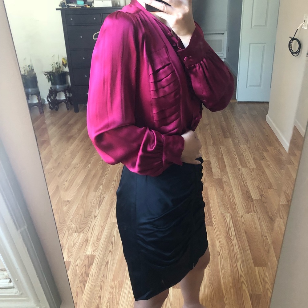 MaxMara red silk blouse size 2